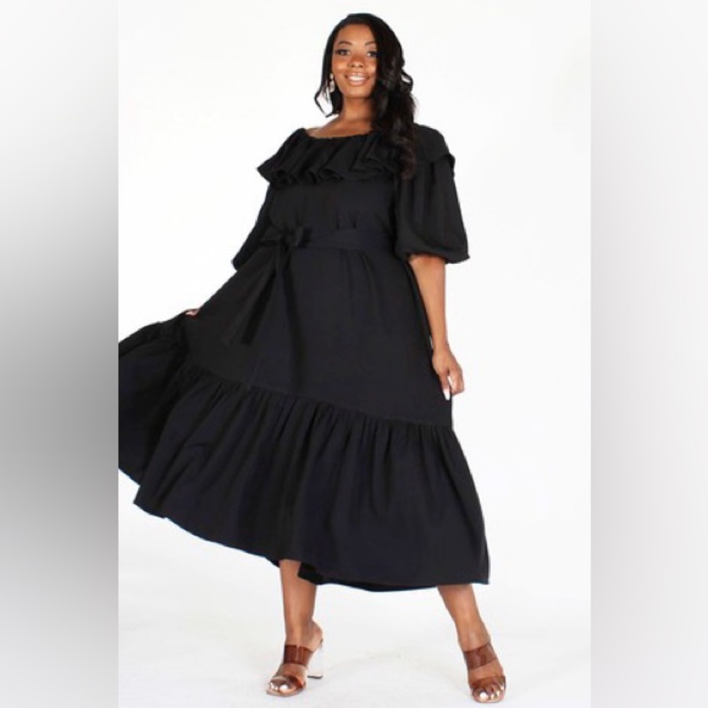 Plus Size Classy Lady Maxi with belt 1 Day only $25 dollars or less!